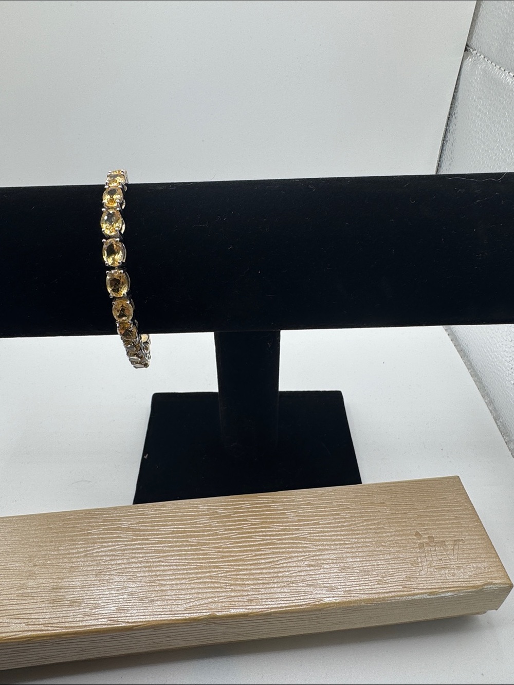 JTV Gold-Tone Citrine Tennis Bracelet